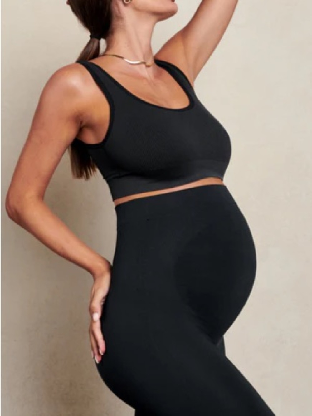 BLANQI Black Maternity Belly Support Leggings